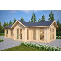 Großes Gartenbüro “Hansa Office” 10x4m | Großes Ferienhaus aus Holz | Holzhaus mit großen Räumen | Gartenbüro im Blockhaus online kaufen