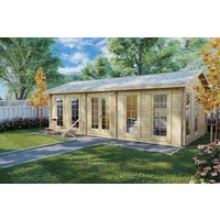 Blockhaus mit einem Schlafzimmer “Schweden G” 8x4m | Luxuriöses Blockhaus online kaufen
