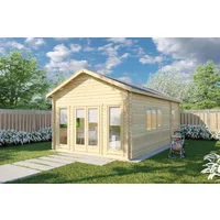 Blockbohlenhaus mit Schlafzimmer “Stefan 2” 4x7m | Blockhaus mit Schlafzimmer | Blockbohlenhaus aus Holz | Holzhaus im Garten online kaufen