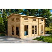 Blockhaus mit Schlafboden “Schweden B” 6x4m | Großes Ferienhaus 4x6m | Blockhaus | Blockbohlenhaus | Ferienhaus kaufen mit Schlafboden online kaufen