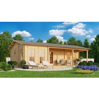 Blockhaus mit zwei Schlafzimmern “Holiday K” 10x6m | Zweizimmer-Holzgartenlodge 60m² | Maßgeschneiderter Bau | Große Fenster mit Schlafboden, mit Sonnendach, mit Terrasse online kaufen Blockhaus mit zwei Schlafzimmern “Holiday K” 10x6m | Zweizimmer-Holzgartenlodge 60m² | Maßgeschneiderter Bau | Große Fenster mit Schlafboden, mit Sonnendach, mit Terrasse online kaufen