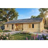 Blockhaus als Ferienhaus “Dune” 11x6m | Blockhaus als Ferienhaus kaufen | Blockbohlenhaus als Sommerhaus kaufen mit Schlafboden online kaufen