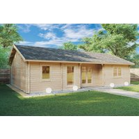 Blockhaus als Ferienhaus “Dune” 11x6m | Blockhaus als Ferienhaus kaufen | Blockbohlenhaus als Sommerhaus kaufen mit Schlafboden online kaufen