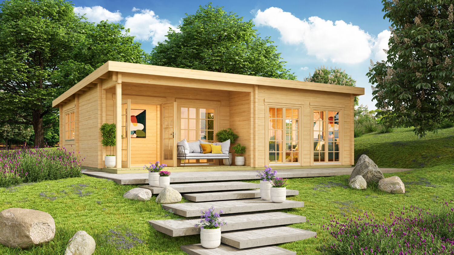 26 % reduziert! Fjordholz Ferien- und Freizeit Haus Modell Westerl 8x6m online kaufen