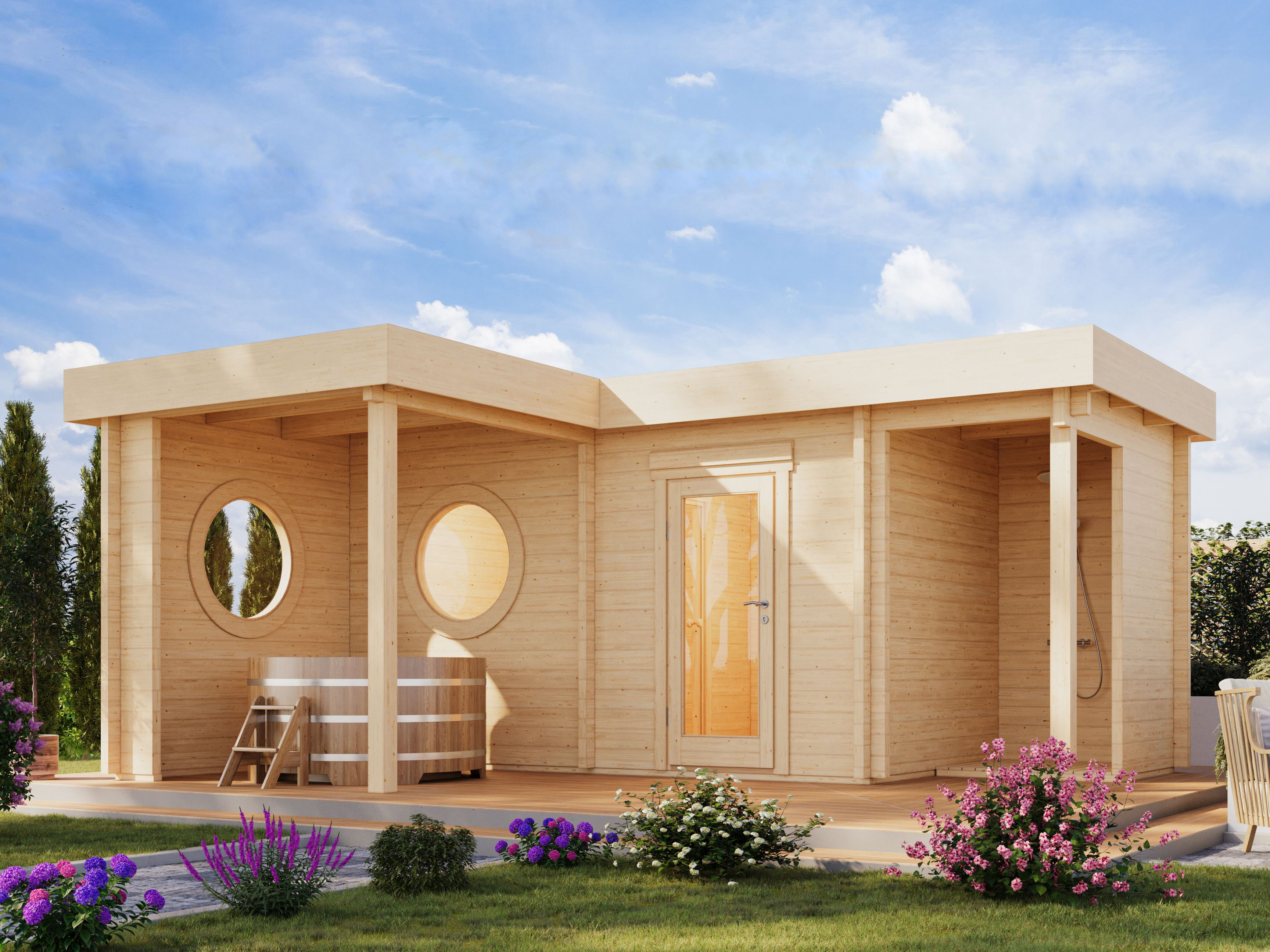 26 % reduziert! Fjordholz Saunahaus Modell Wellnesslounge online kaufen
