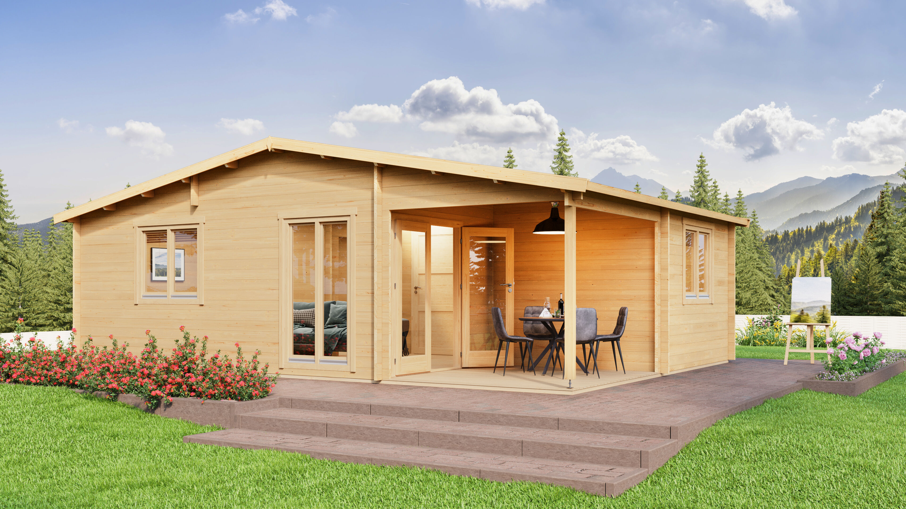 26 % reduziert! Fjordholz Ferien- und Freizeithaus  Modell Skander 8x6m online kaufen