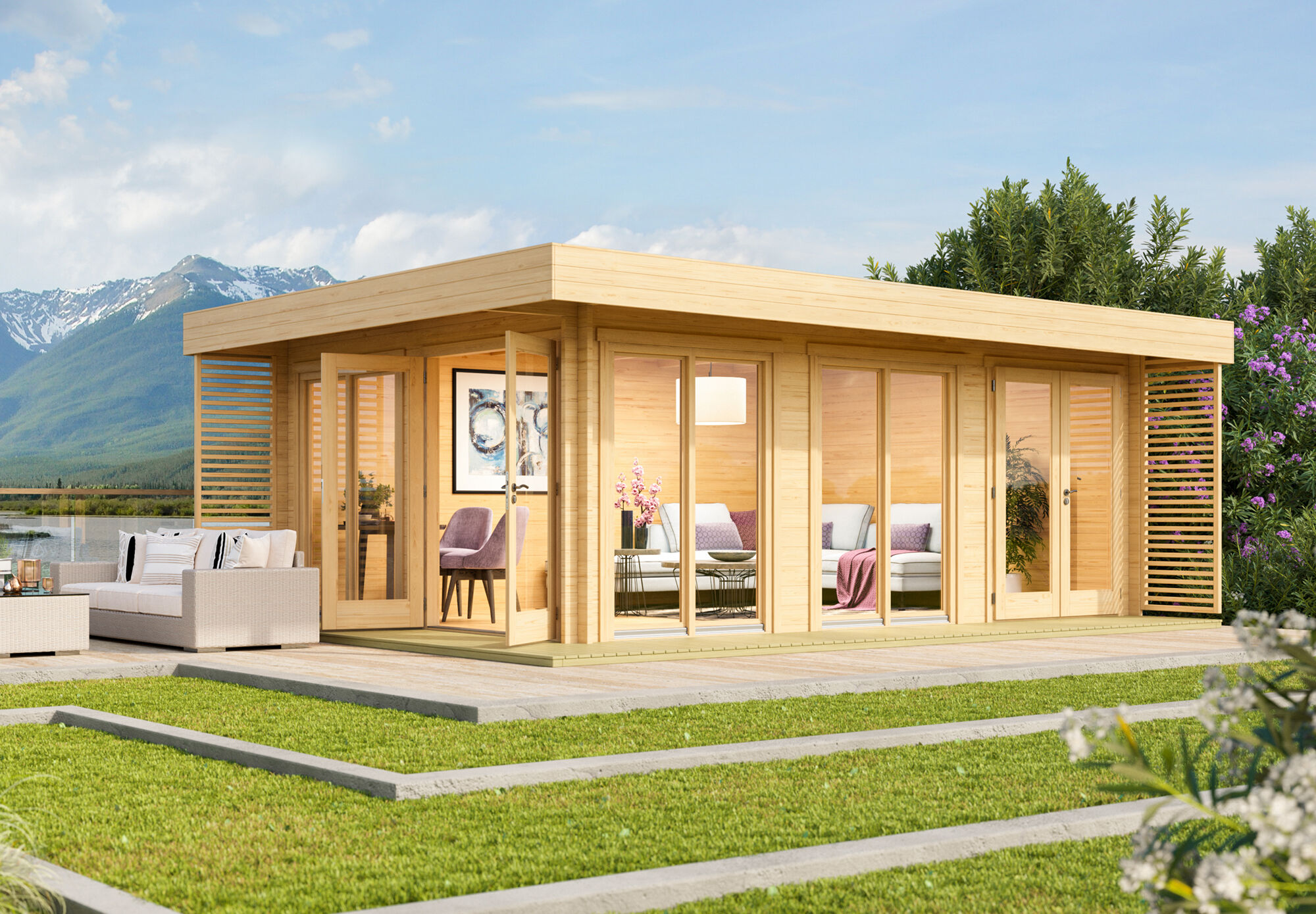 26 % reduziert! Fjordholz Gartenlounge Modell Lina 44 B 8x5m online kaufen