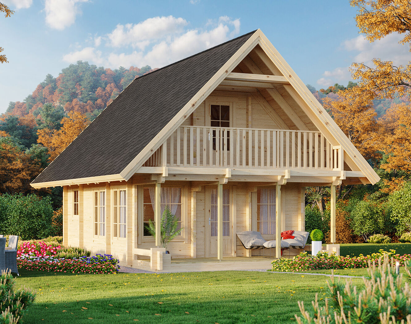 26 % reduziert! Fjordholz Ferien- und Freizeit Holzhaus Modell Ber 6x6m online kaufen