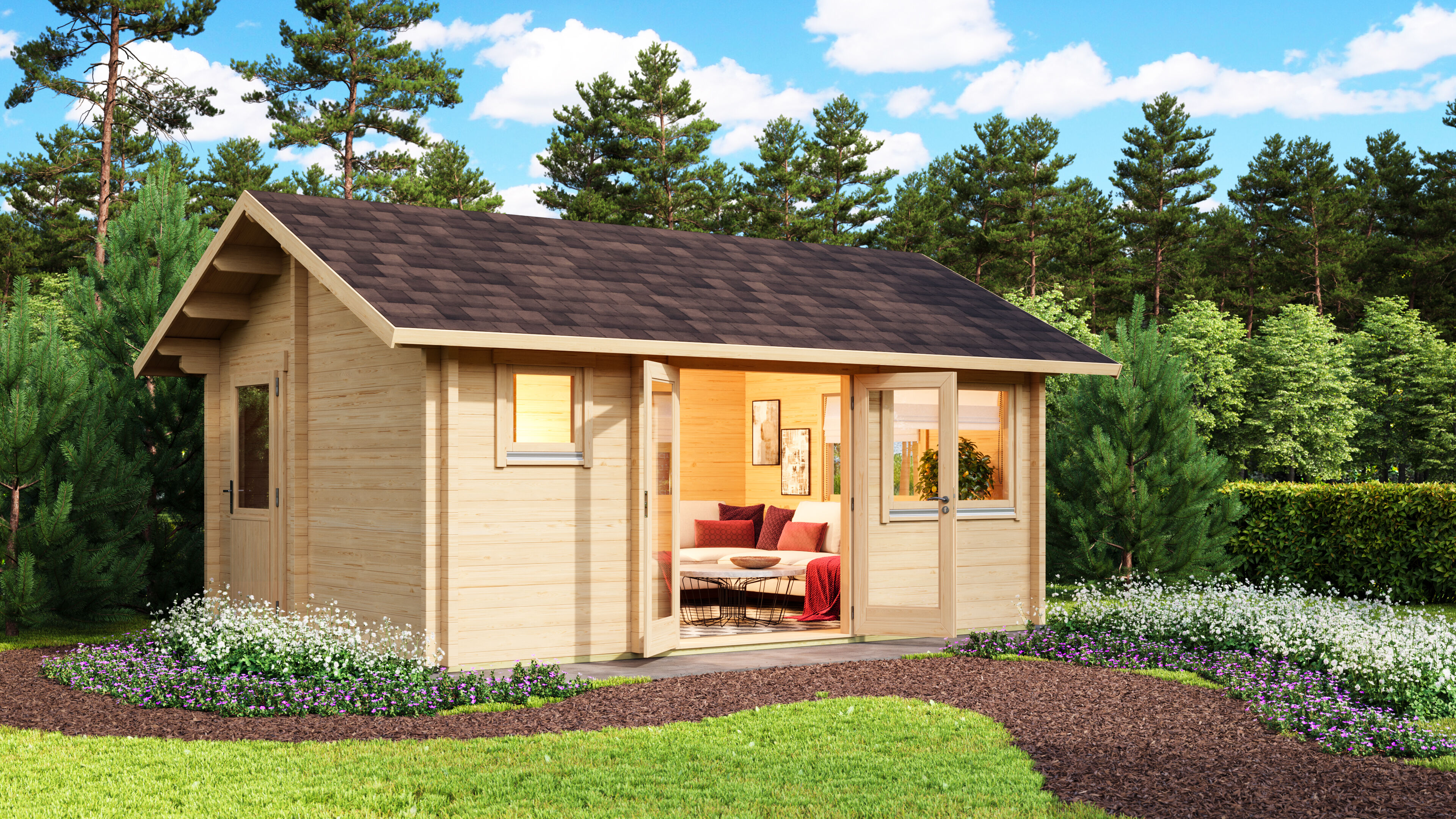 26 % reduziert! Fjordholz Freizeithaus Herning 44 6x4m online kaufen