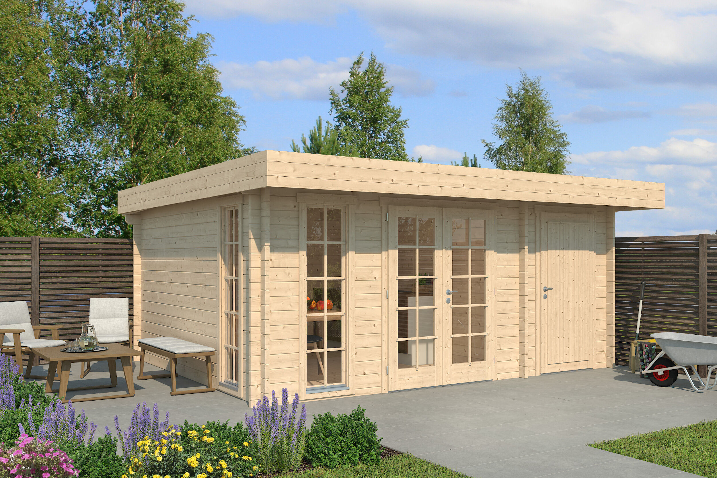 26 % reduziert! Fjordholz Holzferienhaus Modell Theo 44 in Schwedenrot 5x4m online kaufen