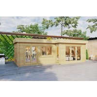 Ferienhaus mit 2 Räumen “Amelia” 9x4m | Gartenbüro mit 2 Räumen - 22 m² | Separate Räume | Fertiges Blockhaus