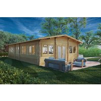Blockhaus mit zwei Schlafzimmern “Valencia” 6x11m | Großes Ferienhaus mit Schlafzimmern | Zwei Schlafzimmer | Blockhaus mit Schlafboden