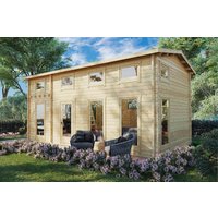 Großes Ferienhaus mit Schlafboden “Schweden J” 7x4m | Großes Blockhaus mit Schlafboden - 35m² | Hochwertiges Blockhaus mit Schlafboden