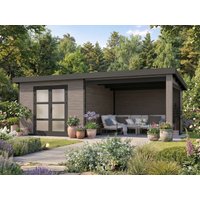 26 % reduziert! WPC Holzferienhaus mit Lounge Modell FineLine 16,90 m² 5x3m