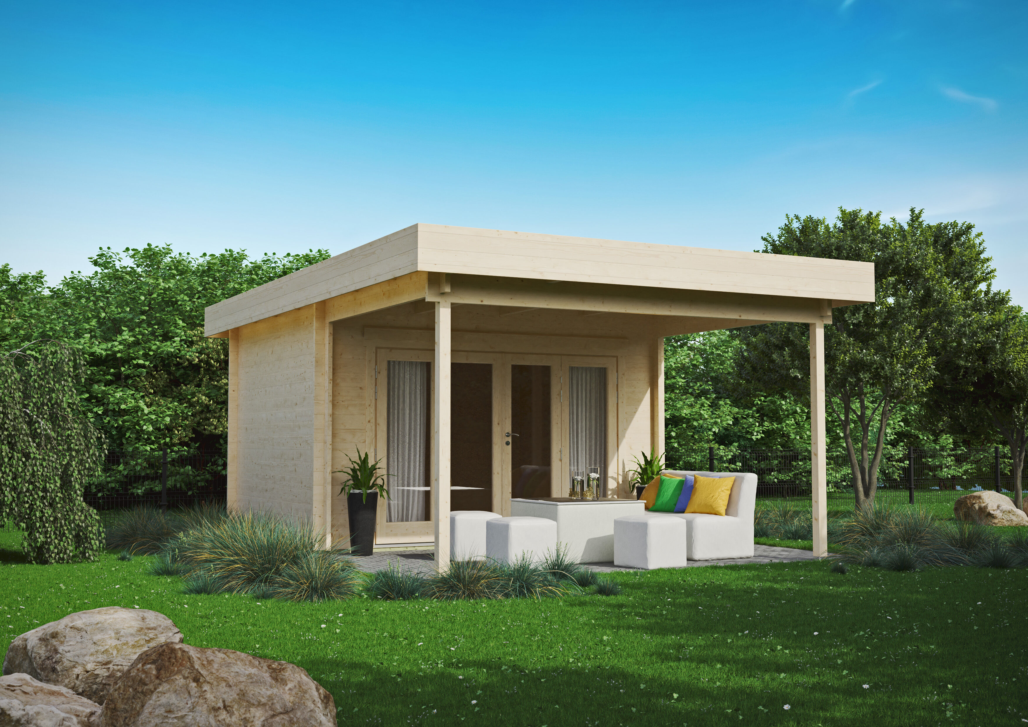 26 % reduziert! Fjordholz Gartenlounge Modell Sandra 44 D 4x3m