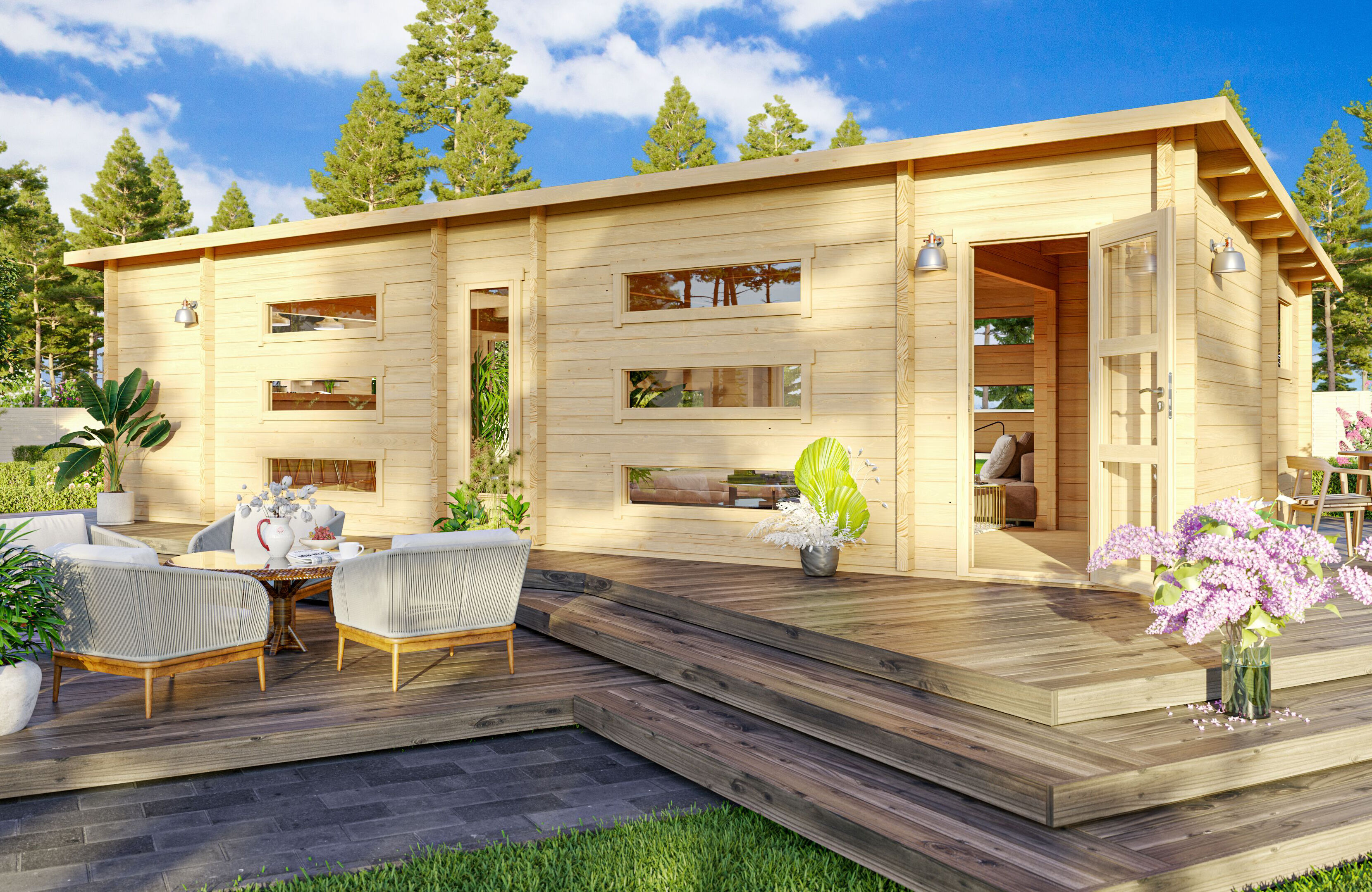 12 % reduziert! Fjordholz Holzferienhaus Modell Dundee 70 B 6x4m