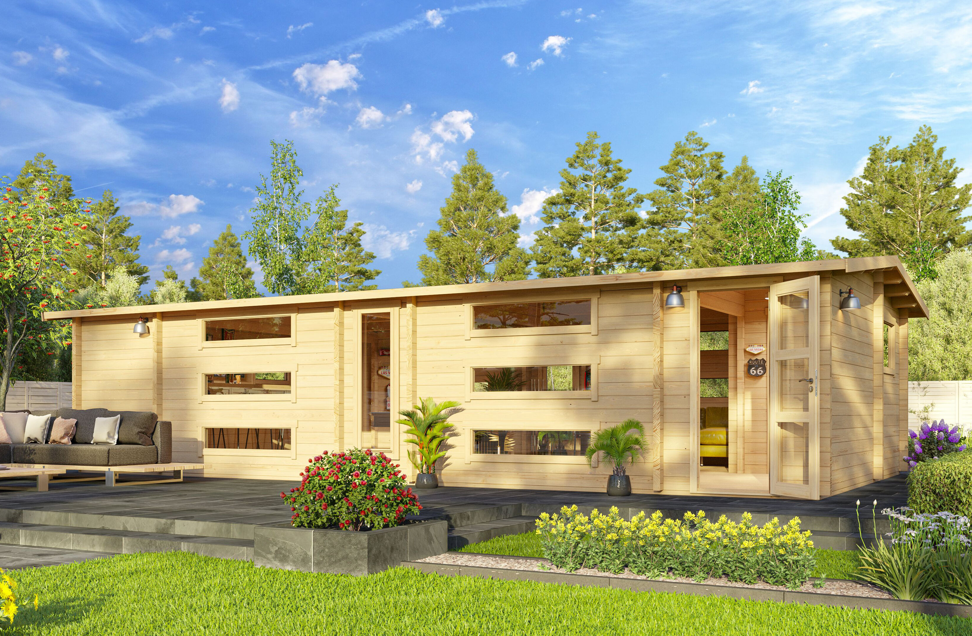 26 % reduziert! Fjordholz Holzferienhaus Modell Dundee 90 A 8x4m