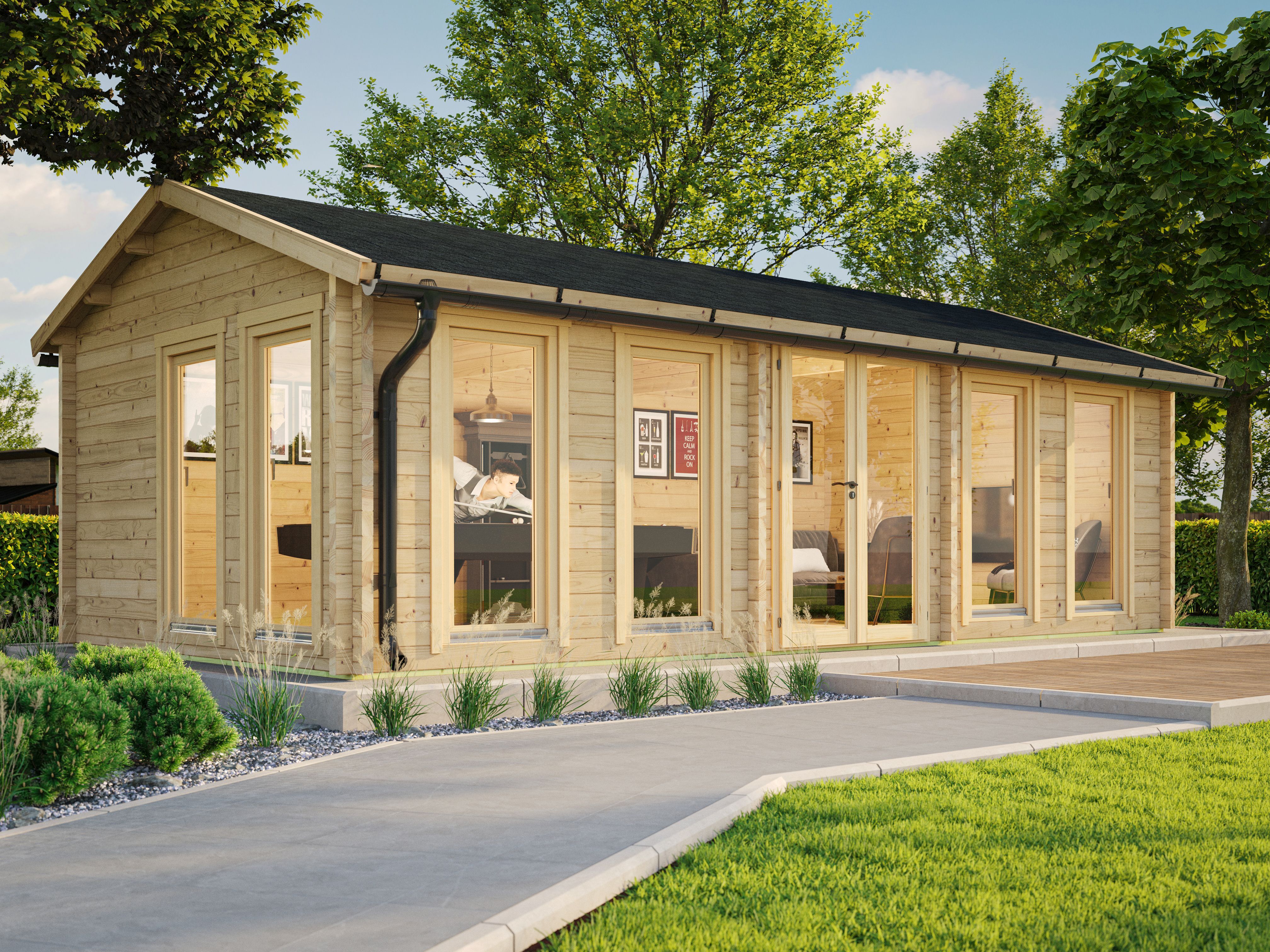 26 % reduziert! Fjordholz Holzferienhaus Modell Helena 70 A 8x4m