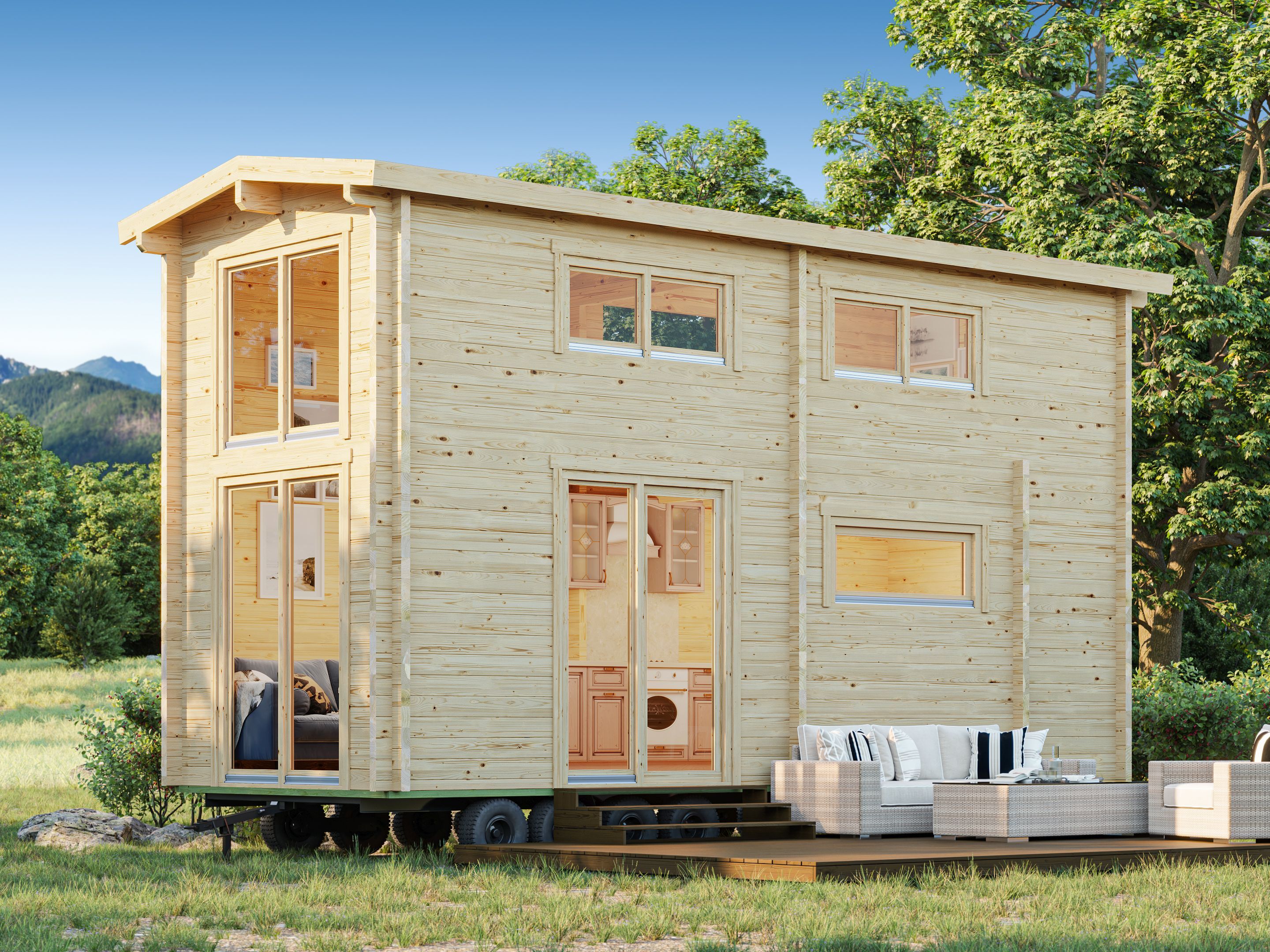 13 % reduziert! Fjordholz Tiny Holzferienhaus Modell Heritage 70 B 6x3m