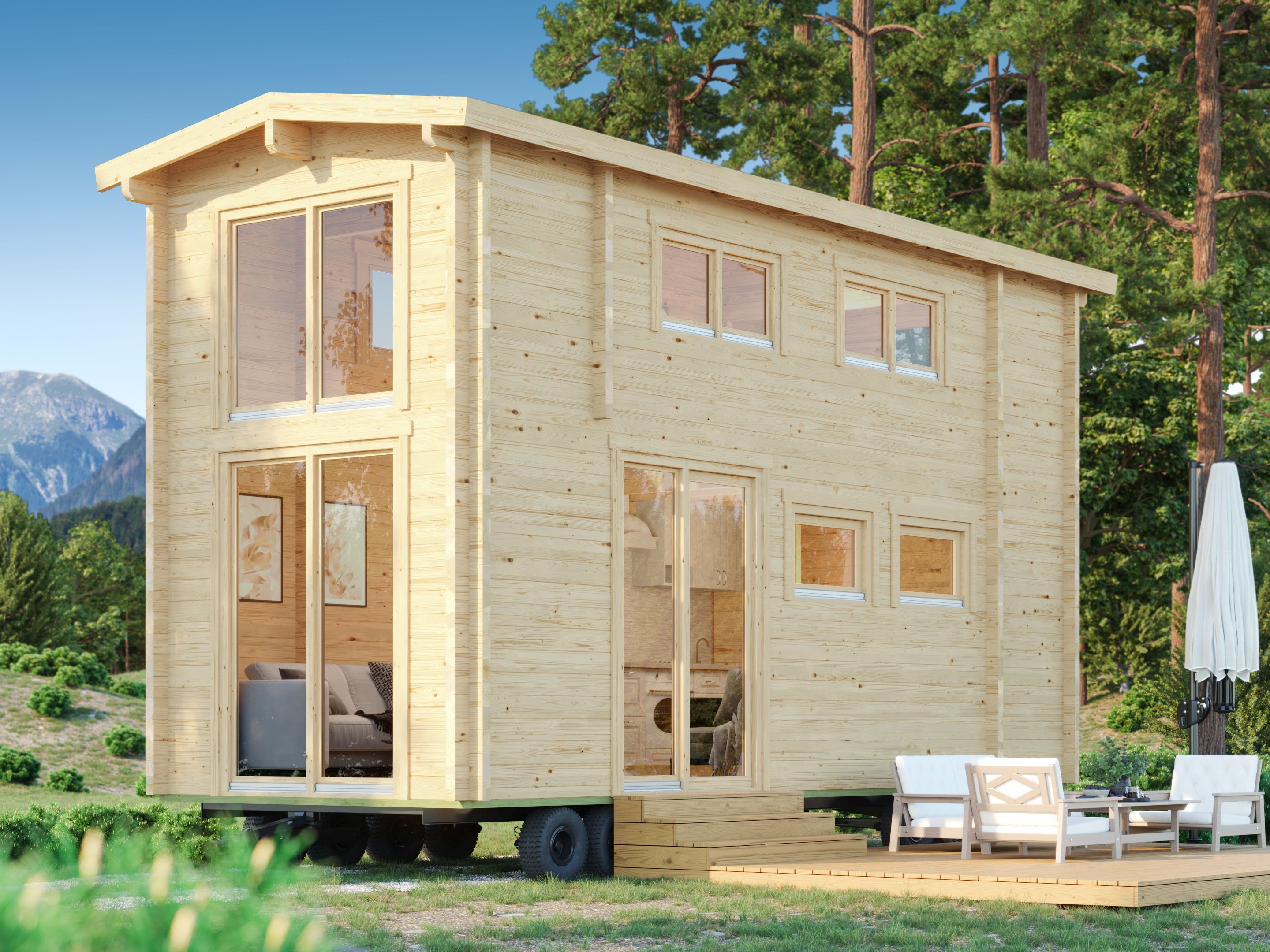 13 % reduziert! Fjordholz Tiny Holzferienhaus Modell Heritage 70 A 6x3m