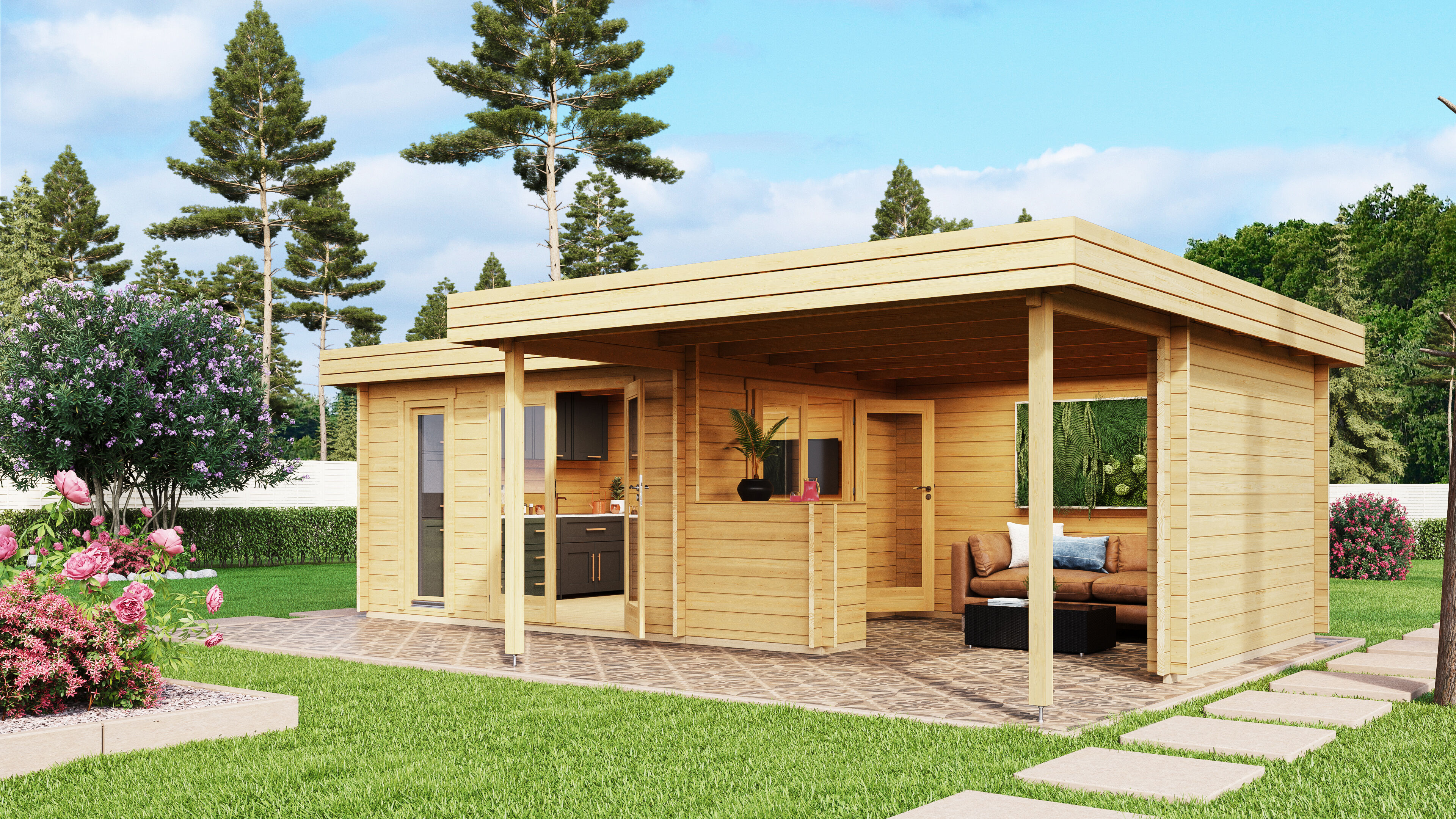 26 % reduziert! Fjordholz Gartenlounge Modell Romie 70 6x4m