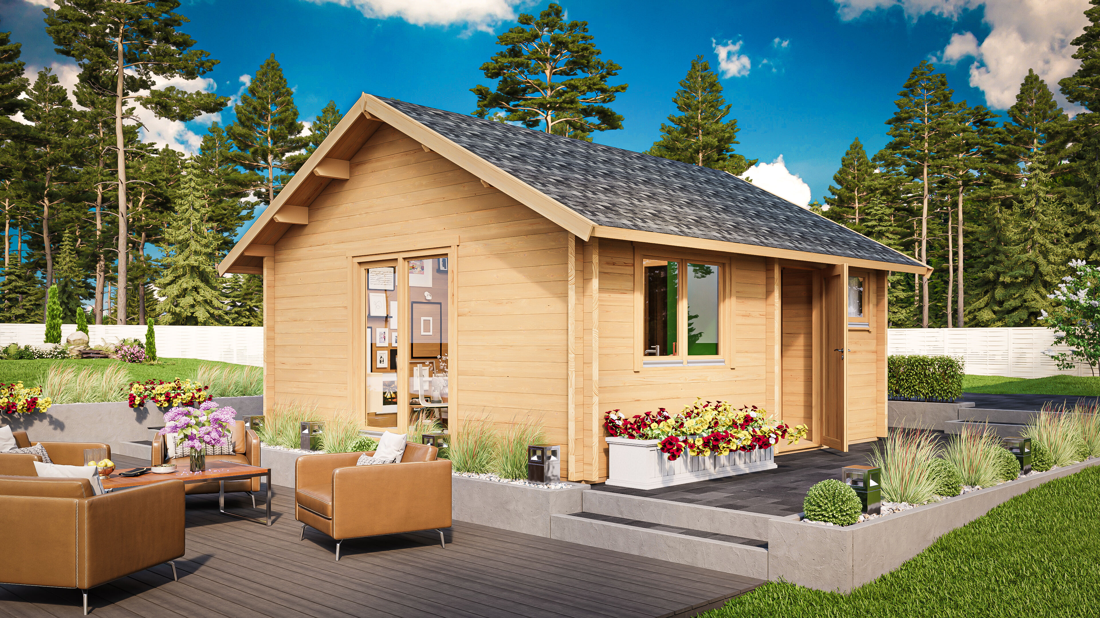 26 % reduziert! Fjordholz Freizeithaus Melanie 44 6x4m