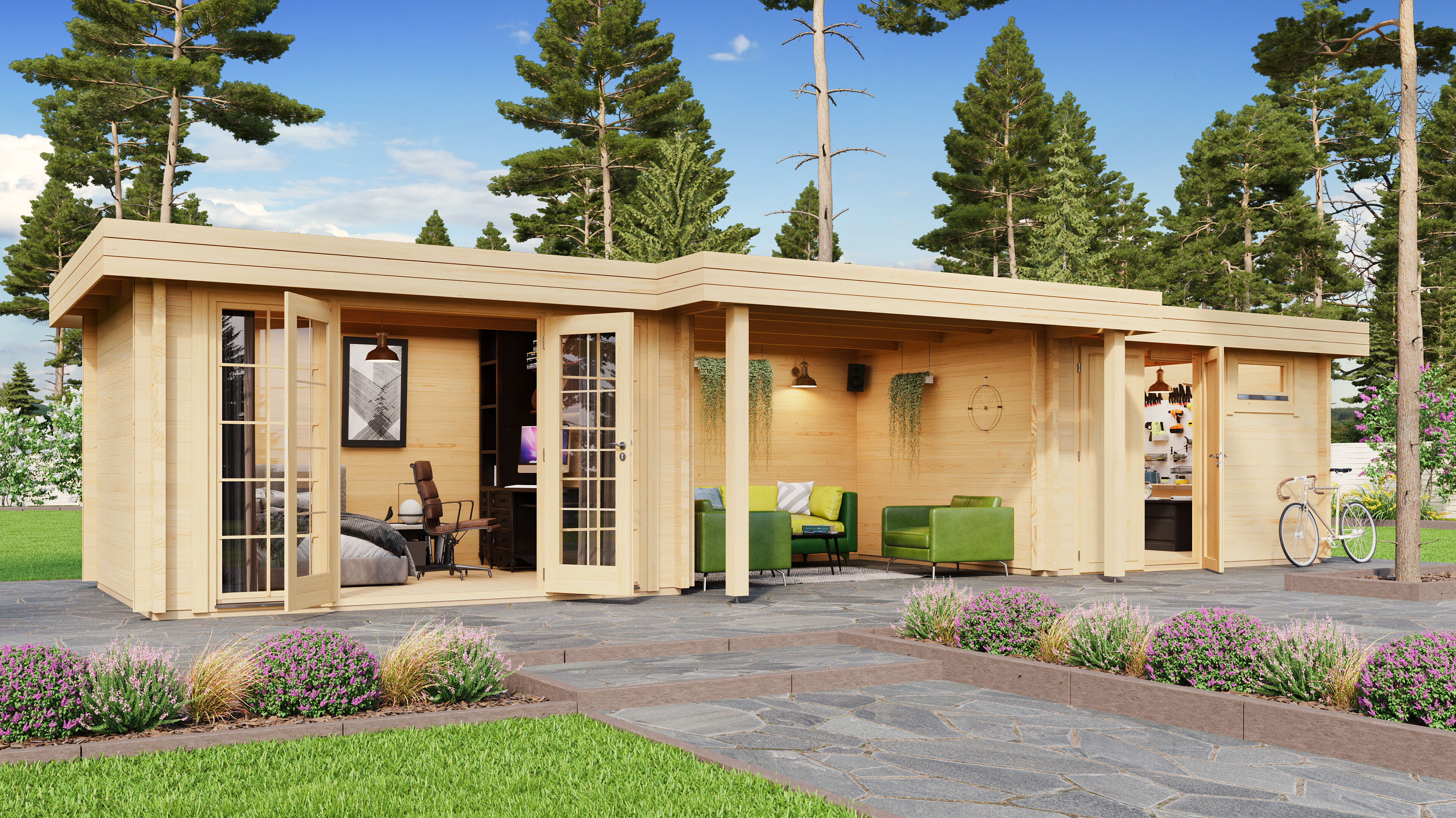 26 % reduziert! Gartenlounge Modell Yuna 70 B 10x4m