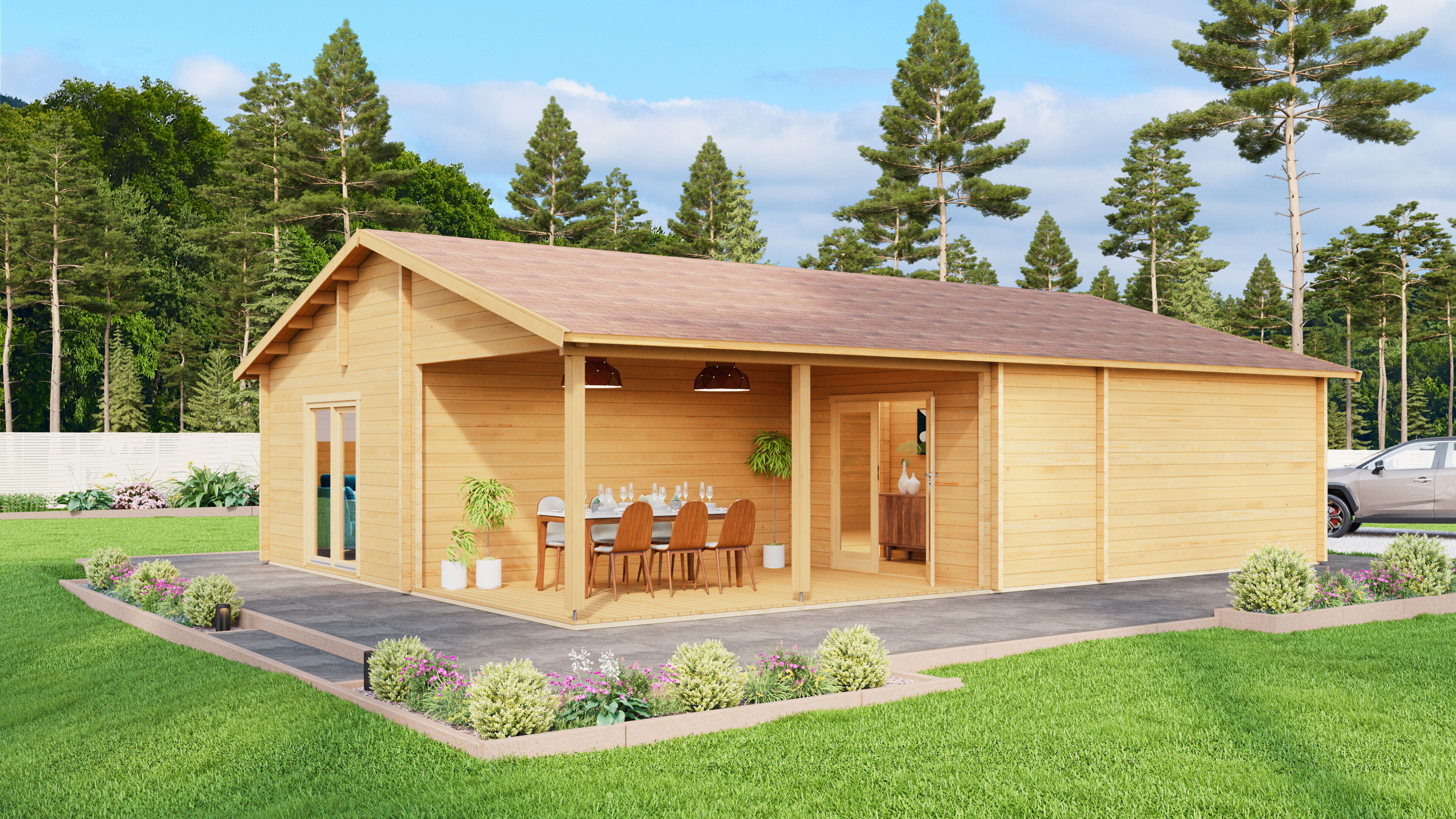 26 % reduziert! Fjordholz Ferien- und Freizeithaus  Modell Bendy 10x8m
