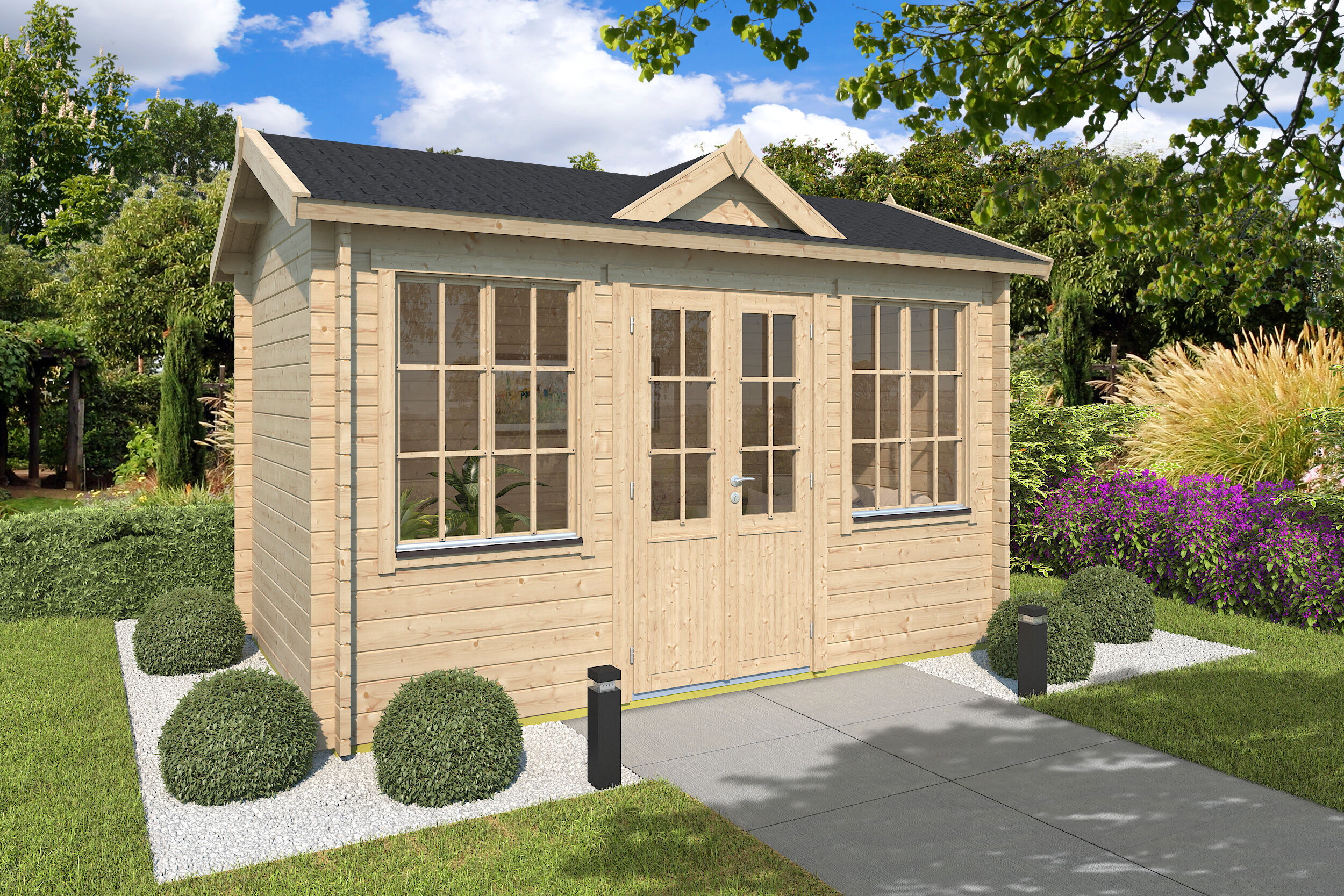 26 % reduziert! Fjordholz Holzferienhaus Modell Teehaus Cambridge 44 4x3m