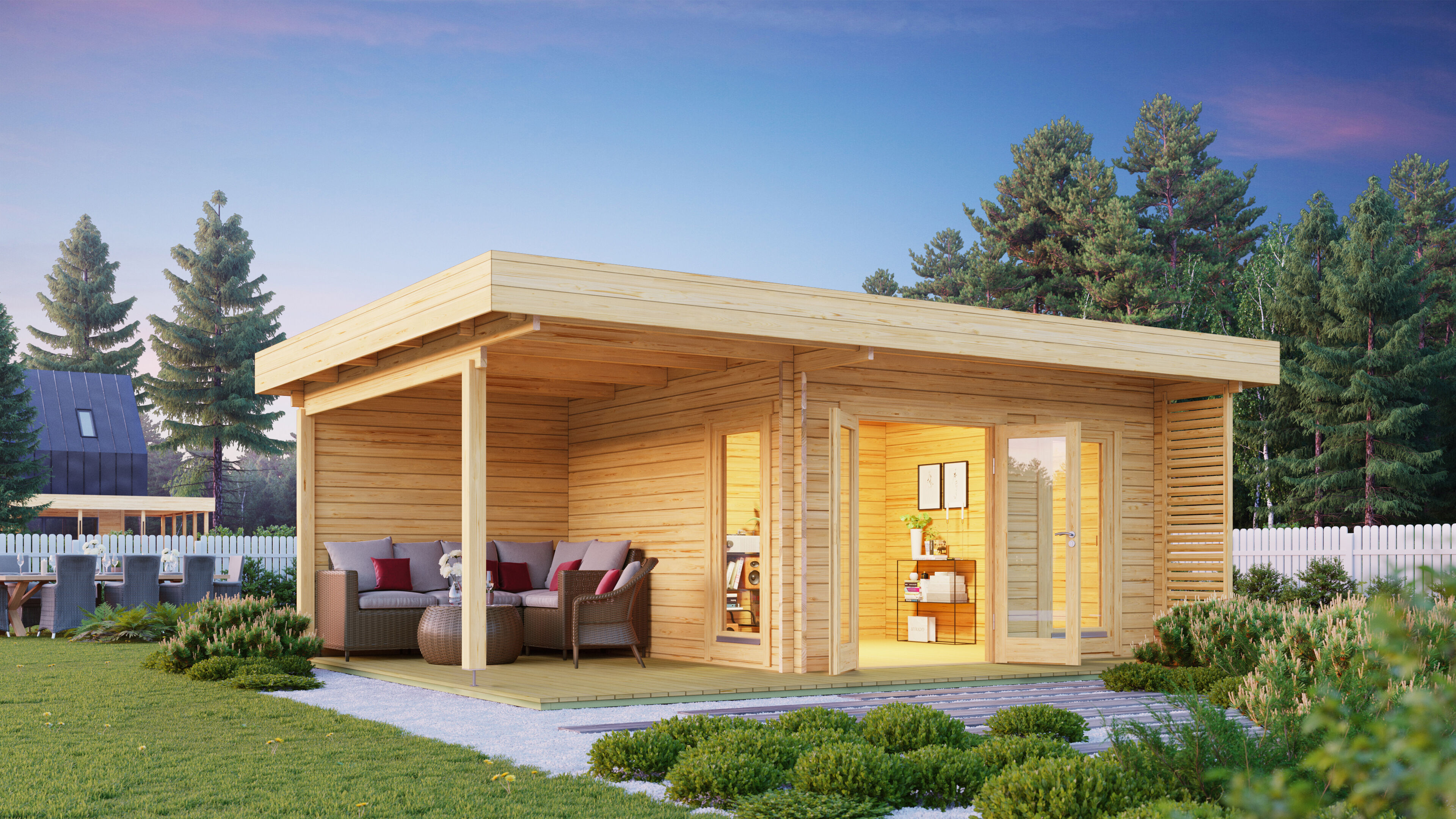 26 % reduziert! Gartenlounge Modell Petra 44 D 6x4m