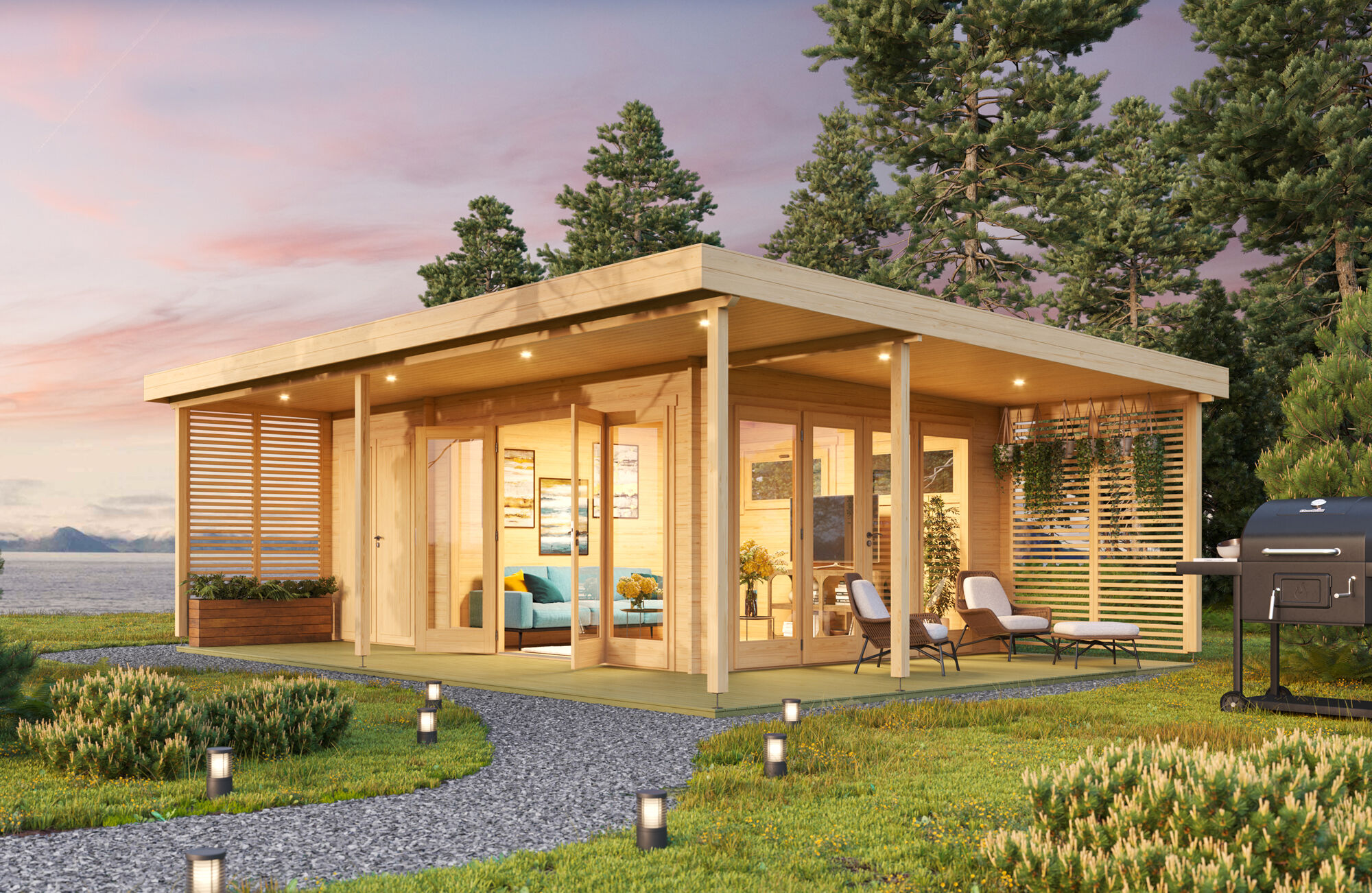 26 % reduziert! Fjordholz Gartenlounge Modell Kilian 70 8x5m