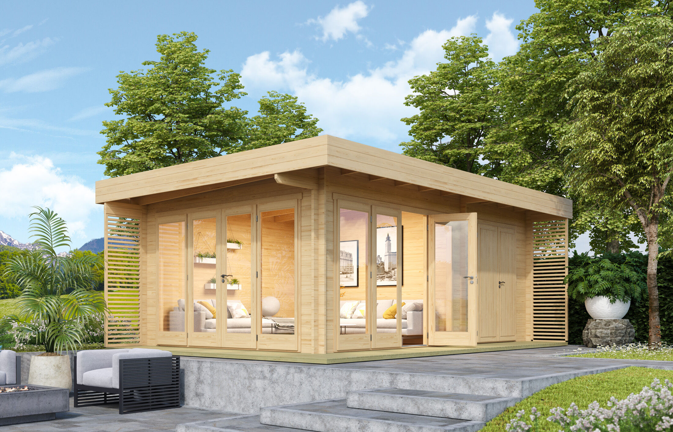 26 % reduziert! Fjordholz Gartenlounge Modell Konrad 70 7x5m