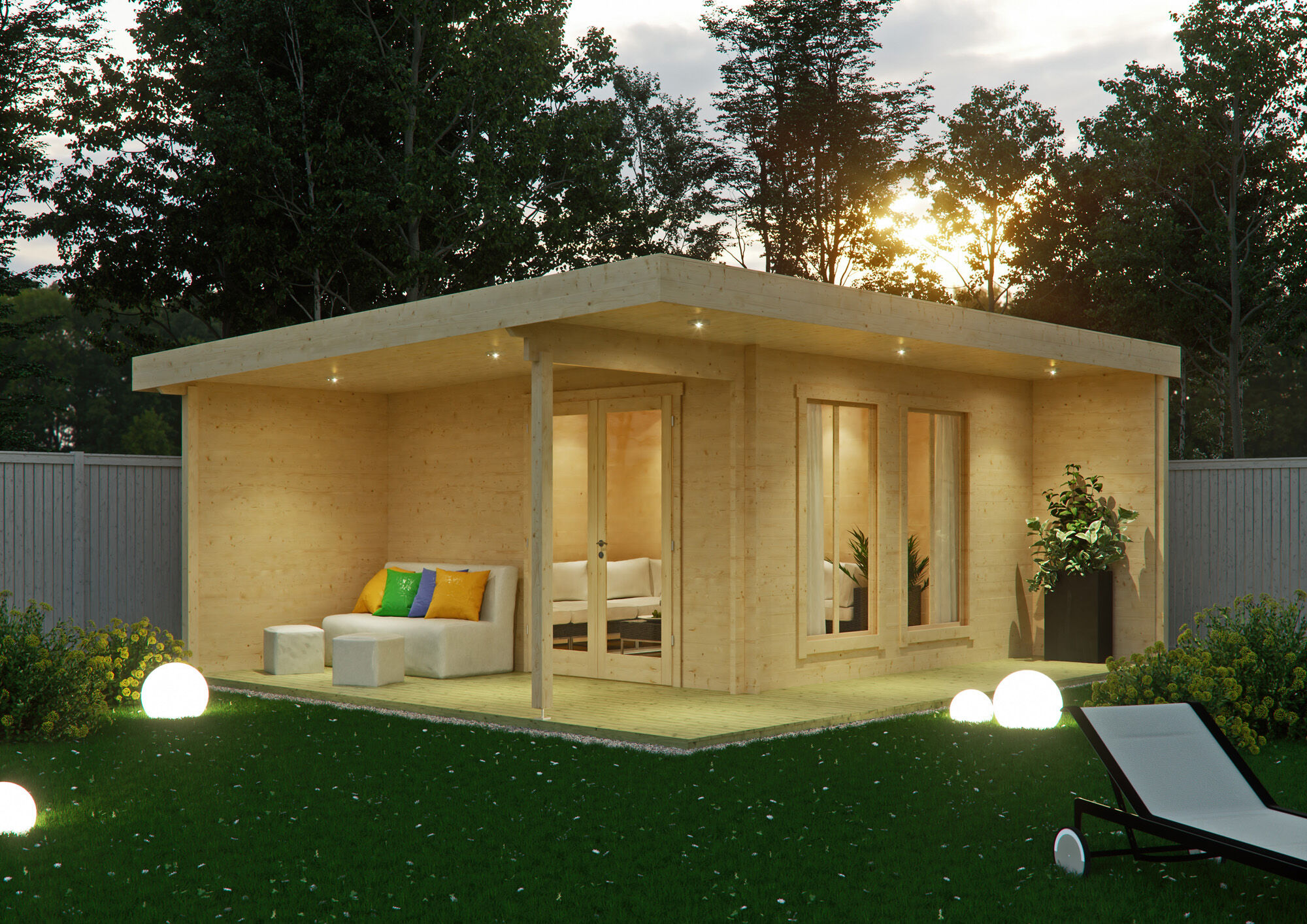 26 % reduziert! Fjordholz Gartenlounge Modell Klaus 44 6x4m