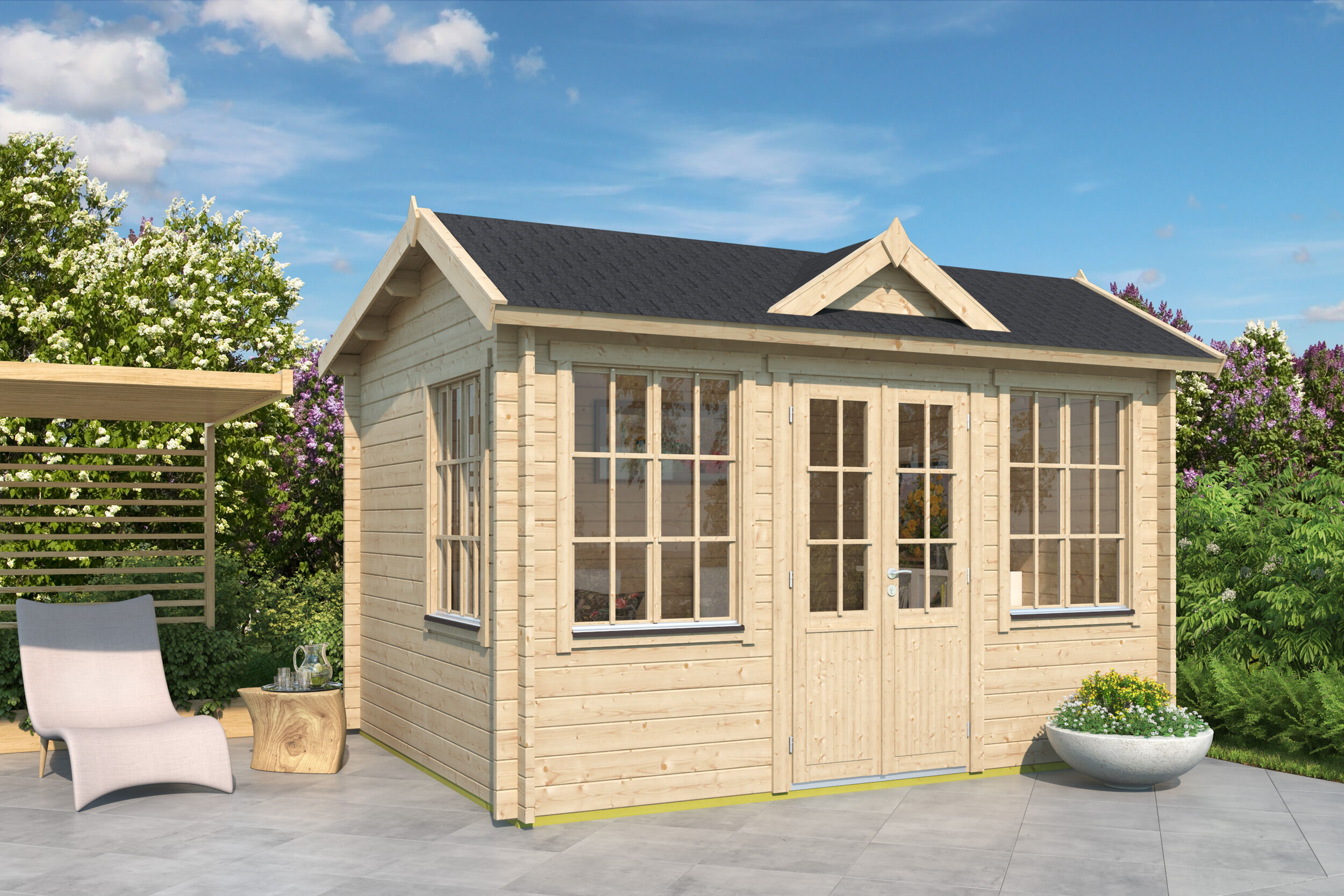 26 % reduziert! Fjordholz Holzferienhaus Modell Teehaus Oxford 44 6x4m