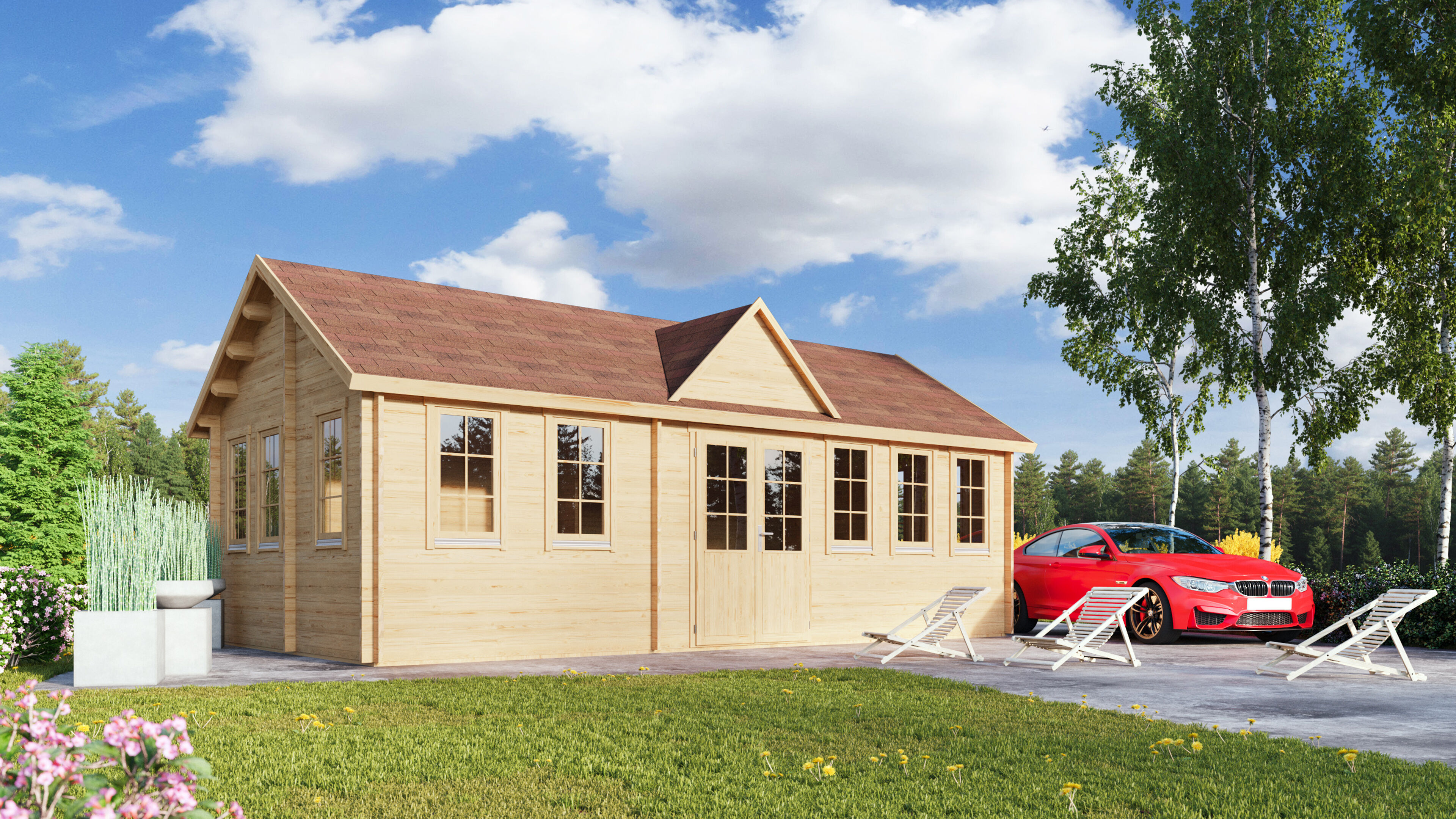 26 % reduziert! Fjordholz Holzferienhaus Modell Teehaus Bristol 44 6x4m