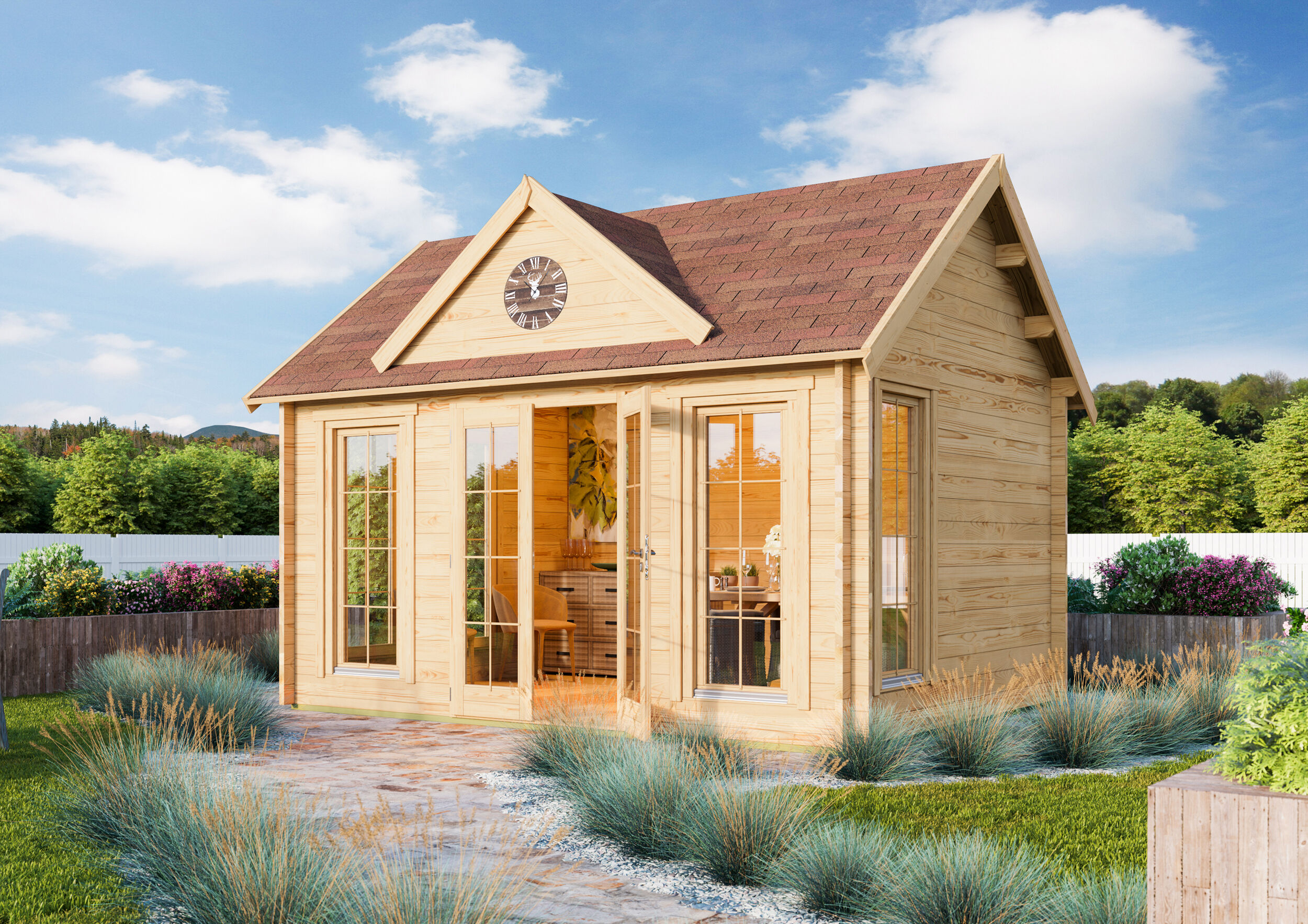 26 % reduziert! Fjordholz Holzferienhaus Modell Teehaus Glasgow 70 A 4x3m