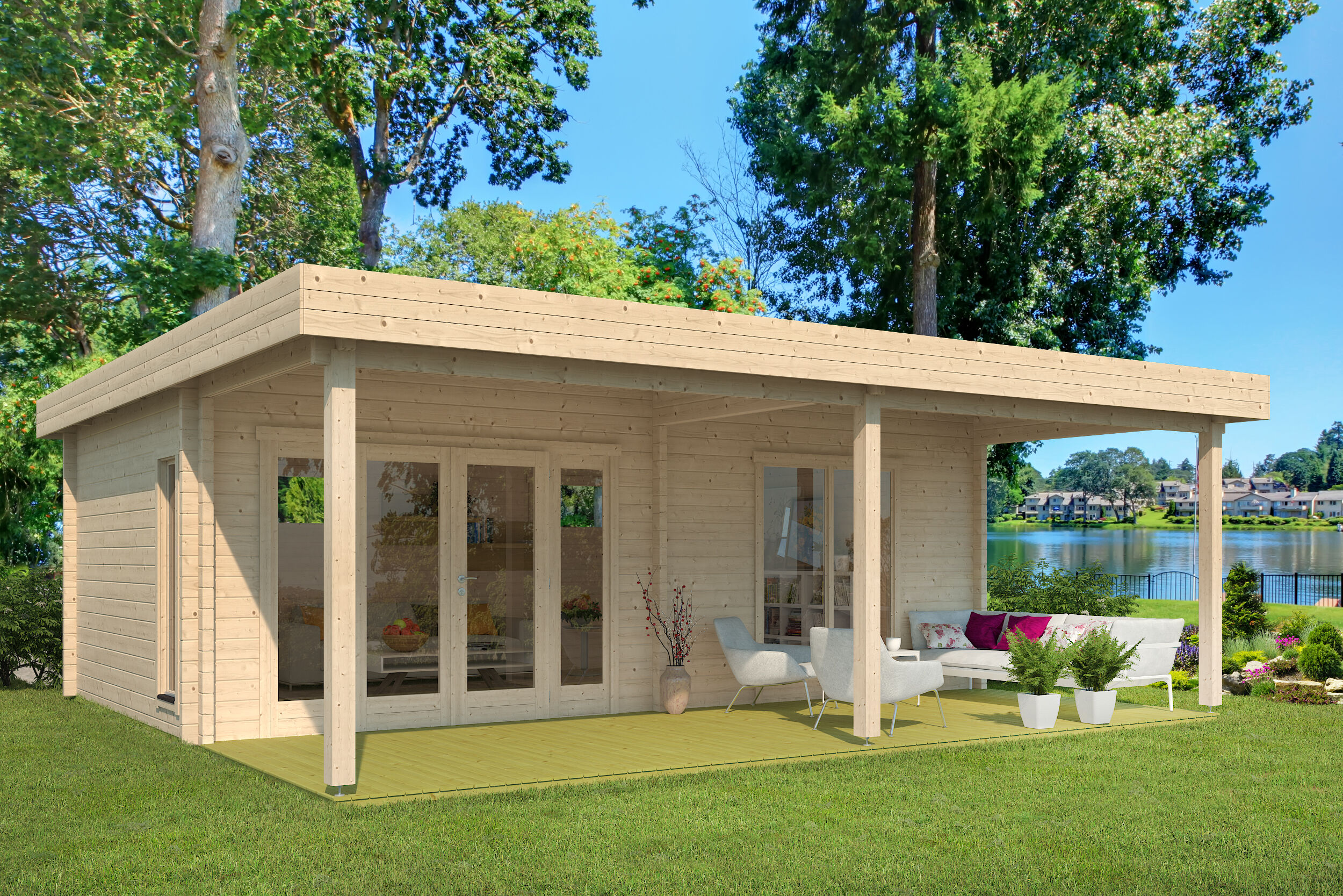 26 % reduziert! Fjordholz Gartenlounge Modell Oskar 44 7x4m