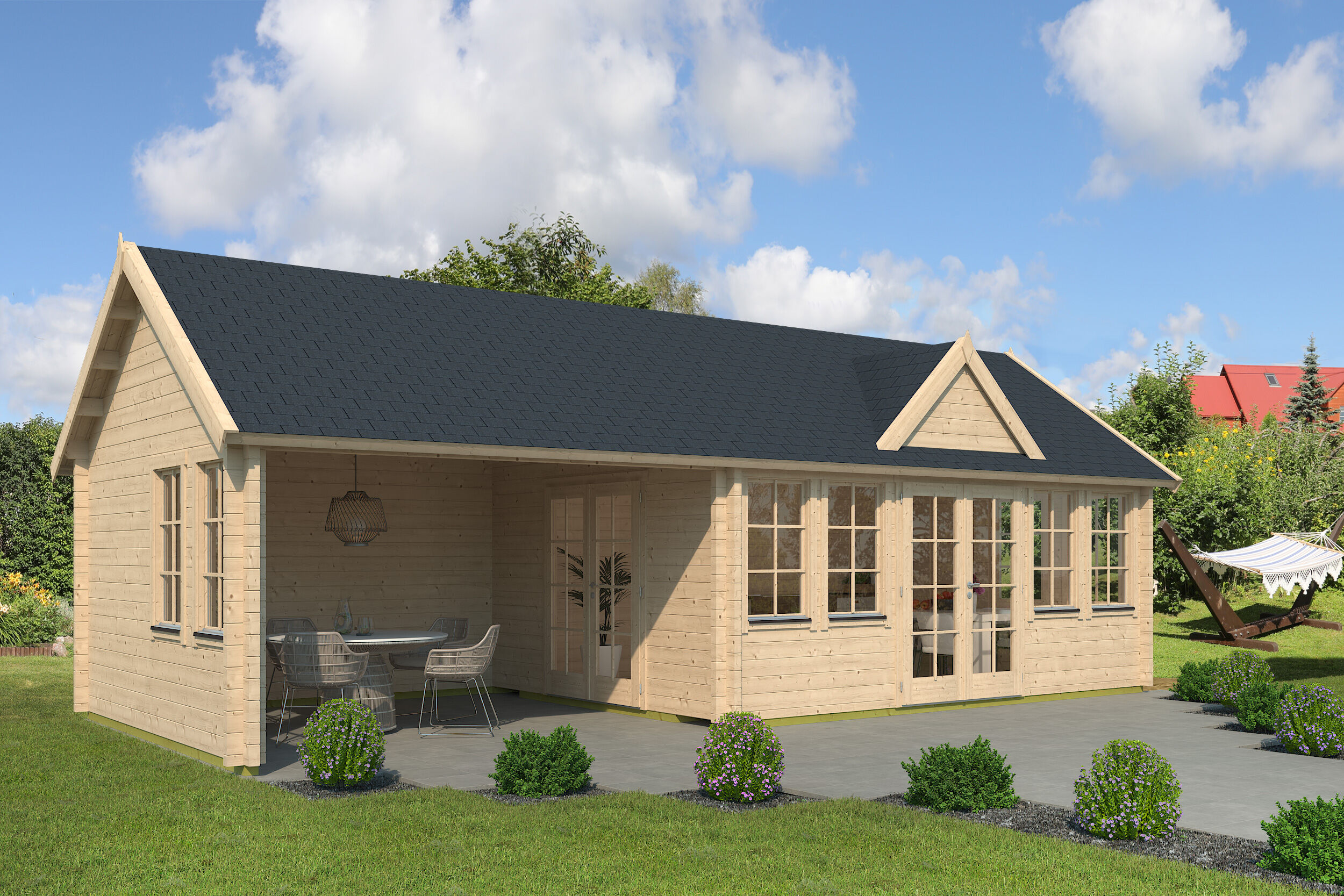 26 % reduziert! Fjordholz Holzferienhaus Modell Teehaus Kensington 44 6x4m