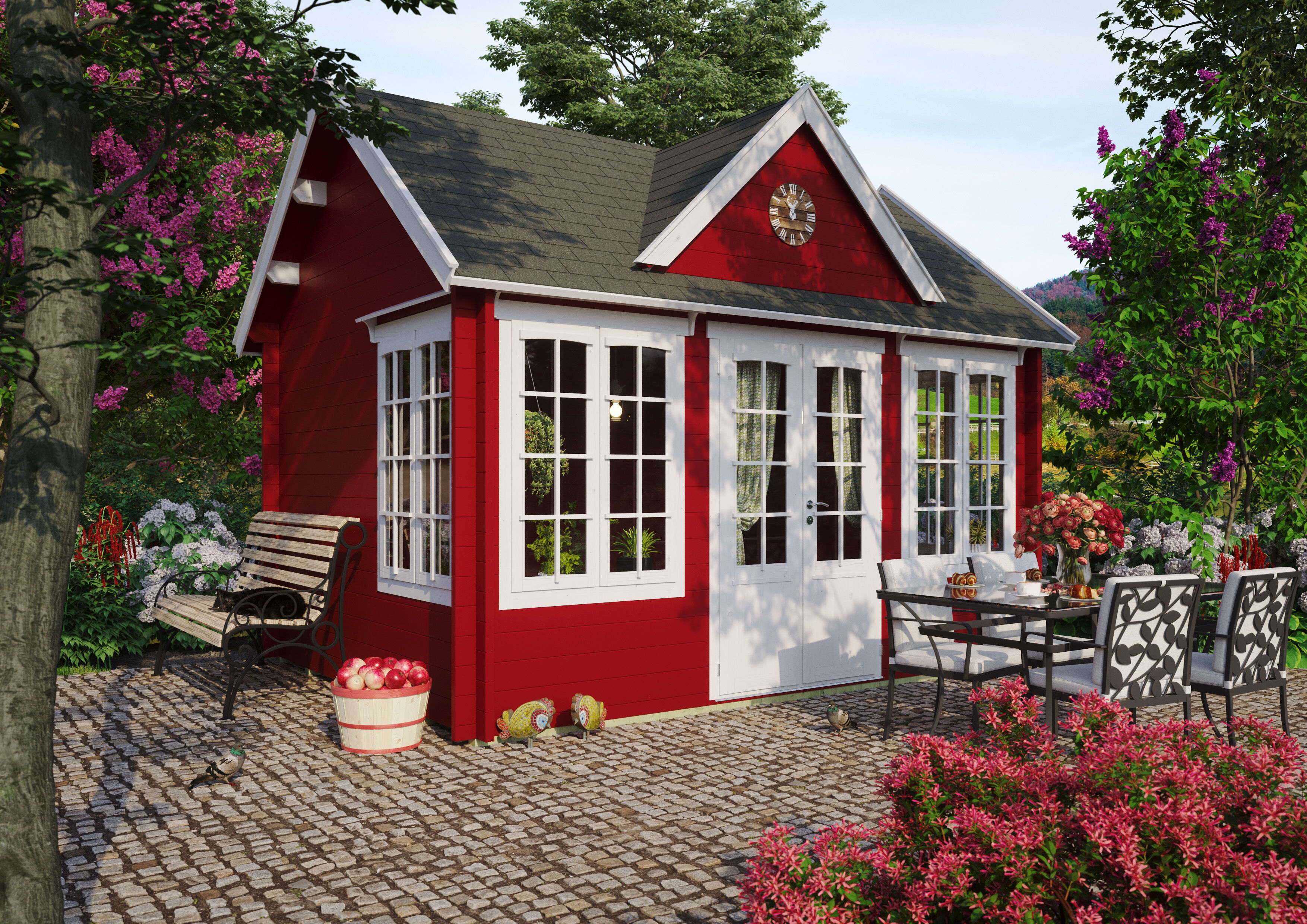 26 % reduziert! Fjordholz Holzferienhaus Modell Teehaus Windsor 70 4x3m