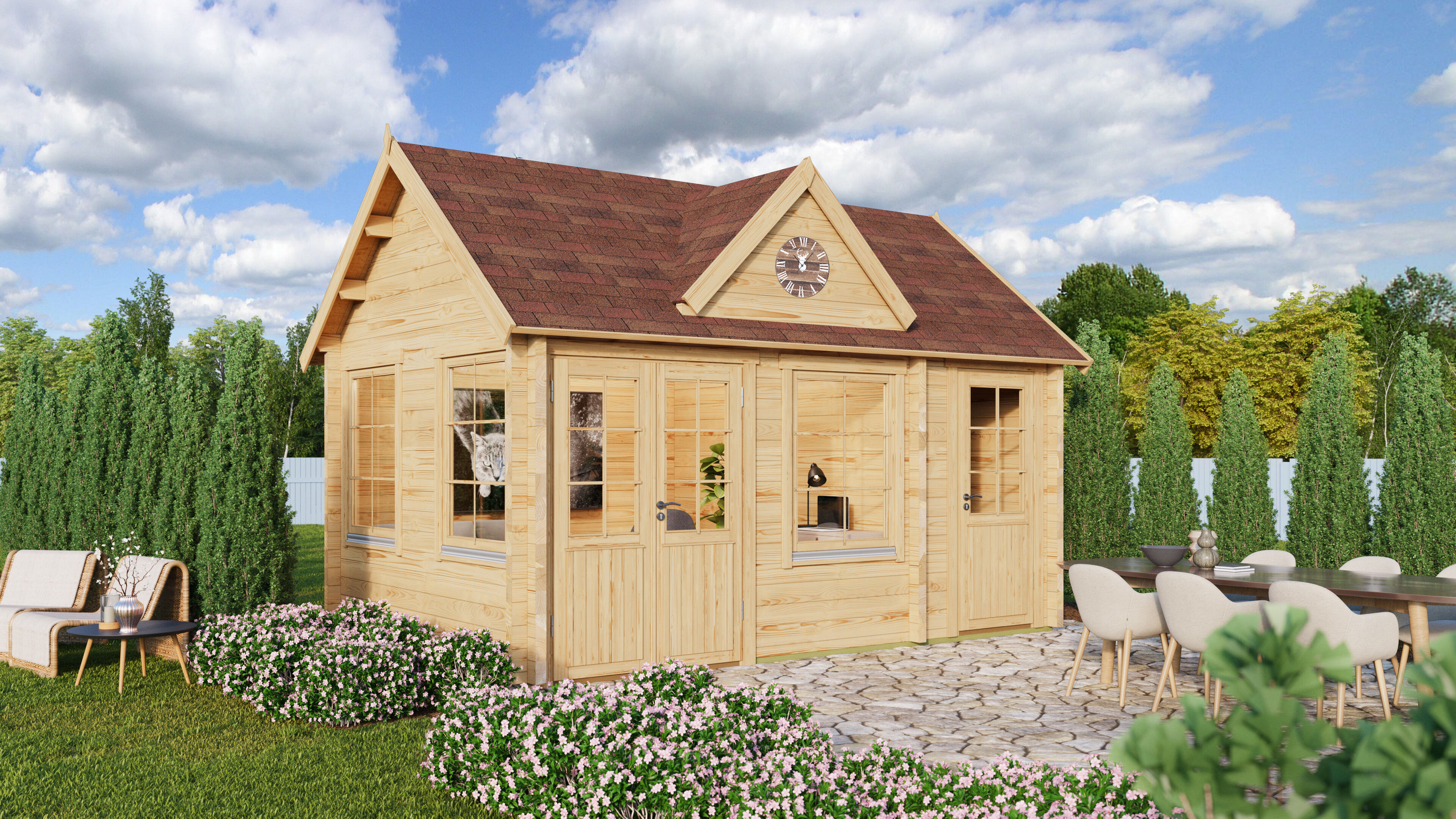 26 % reduziert! Fjordholz Holzferienhaus Modell Teehaus Dover 70 6x4m