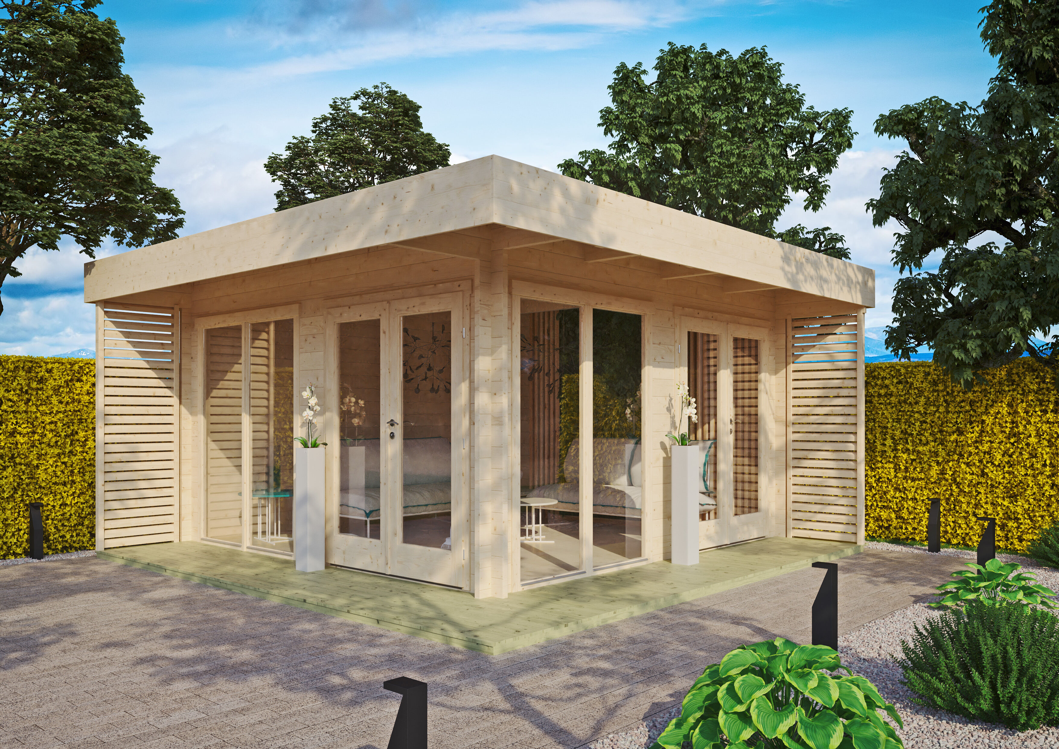 26 % reduziert! Fjordholz Gartenlounge Modell Lina 44 A 4x4m